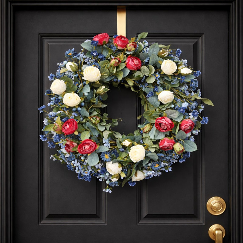 Couronne de fleurs artificielle 24 "printemps été été