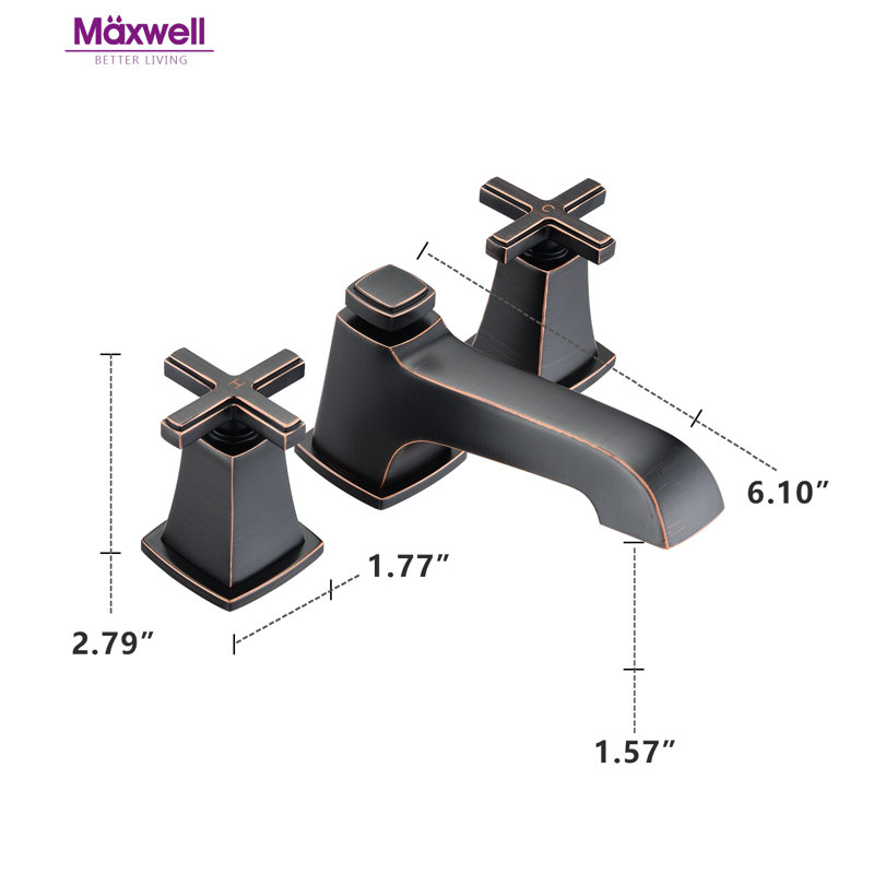 Widespread 2-handle Bathroom Faucet with Drain Assembly, Oil-Rubbed Bronze