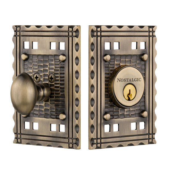 Nostalgic Warehouse Craftsman Plate Single Cylinder Deadbolt Nostalgic Warehouse 