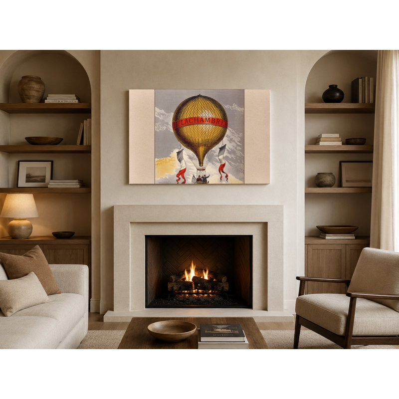 Montgolfière H. Lachambre - publicité rétro sur toile, H 11 po x l 14 po