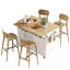 Îlot de cuisine cannelé de 55,5 po avec 2 abattants, chariot de rangement de cuisine avec prise de courant, 4 portes, support à épices, table d'îlot roulant avec plateau en grain de bois, bord courbé pour la cuisine, la salle à manger, blanc-640360015