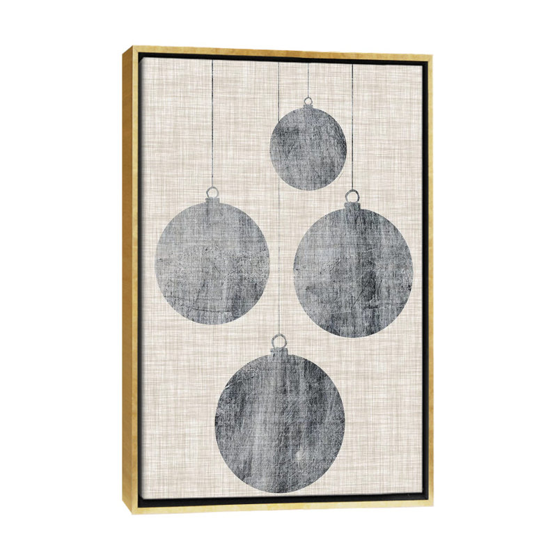 Impression sophistiquée «Christmas Collection E» par Grace Popp, H 26 po x l 18 po x 1,5 po, Toile encadrée d'or