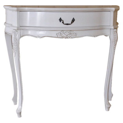 Console blanc antique à la main sculptée Adelinna