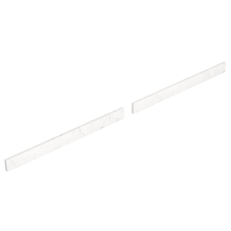 Dosseret de remplacement de 66 pouces en marbre de culture, Blanc pâle