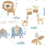 Just 4 Kids 2 Jungle Friends 33' L x 21" W Wallpaper Roll