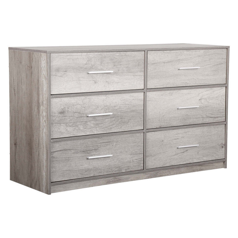 6-Drawer Dresser With Large Fabric Drawers, Gray