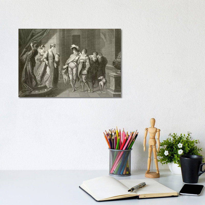 The Interview Between Edgar And Elfrida by Angelica Kauffmann - Wrapped Canvas Print, 20.32cm H x 30.48cm W x 1.91cm D