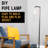 Peder 56'' Black Steel Pipe Task Floor Lamp