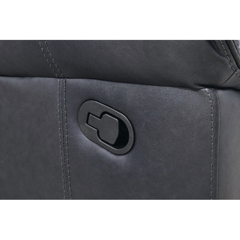 Modern 87.3" Wide Leatherette Manual Reclining Sofa，3-Seater Recliner，with Wall Hugger Design, Tab Pull Reclining and Comfortable Foam & Pocket Coil Seating