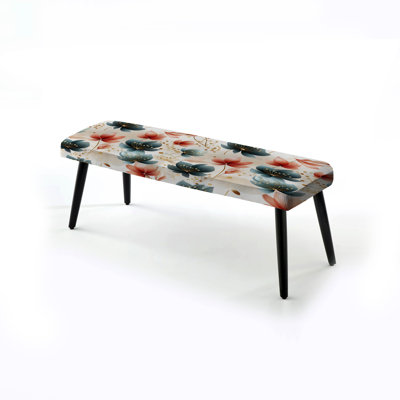 Eclectic Upholstered Black Bench