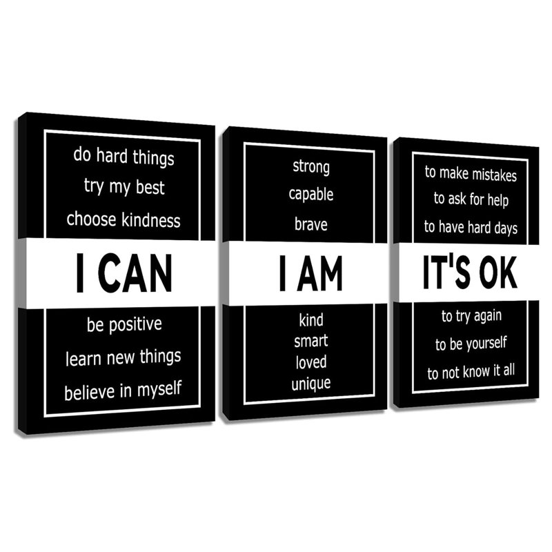 3 pièces, affiche de motivation, décoration murale, image, citations, bureau d'inspiration, impression sur toile, œuvre d'art moderne pour la maison, salon, prêt à accrocher