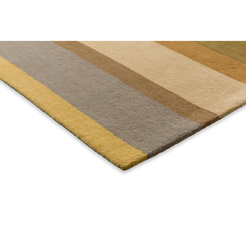 Hand Tufted Wool Striped Area Rug in Earth, Rectangle 4'7" x 6'7"