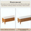 Banc de rangement multifonctionnel avec banc en bois d'hévéa massif avec siège en lin, banc de rangement pour la chambre à coucher, range-chaussures pour la chambre à coucher, salon, vestibule, garde-robe