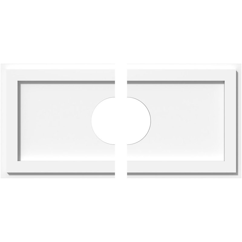 Médaillon de plafond rectangulaire rectangulaire en PVC de qualité architecturale, H 1 po x l 24 po x P 12 po