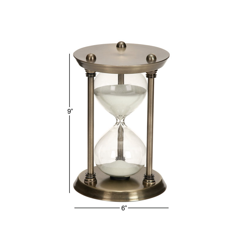 Hourglass, Brass, 8" H x 3" W x 56" D
