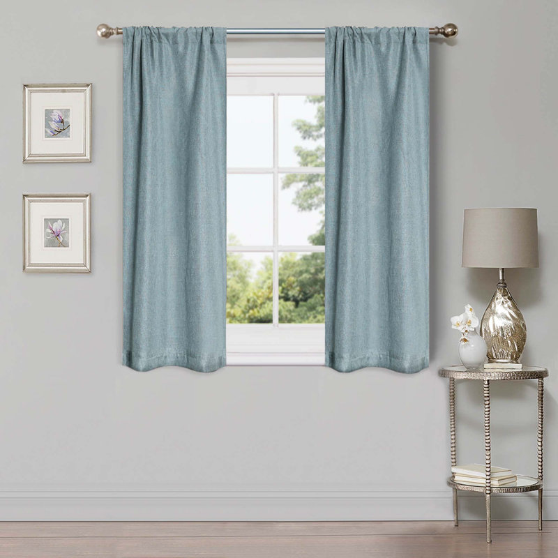 Panneau de rideau obscurcissant 100% polyester, L 26 po x L 63 po, Sarcelle