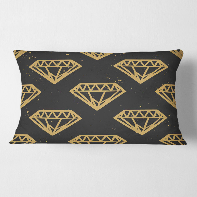 Coussin Vintage Vintage Golden Diamonds - Mid-Century