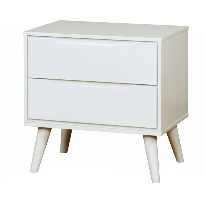 Table de chevet 1 pièce Mid-Century, Blanc