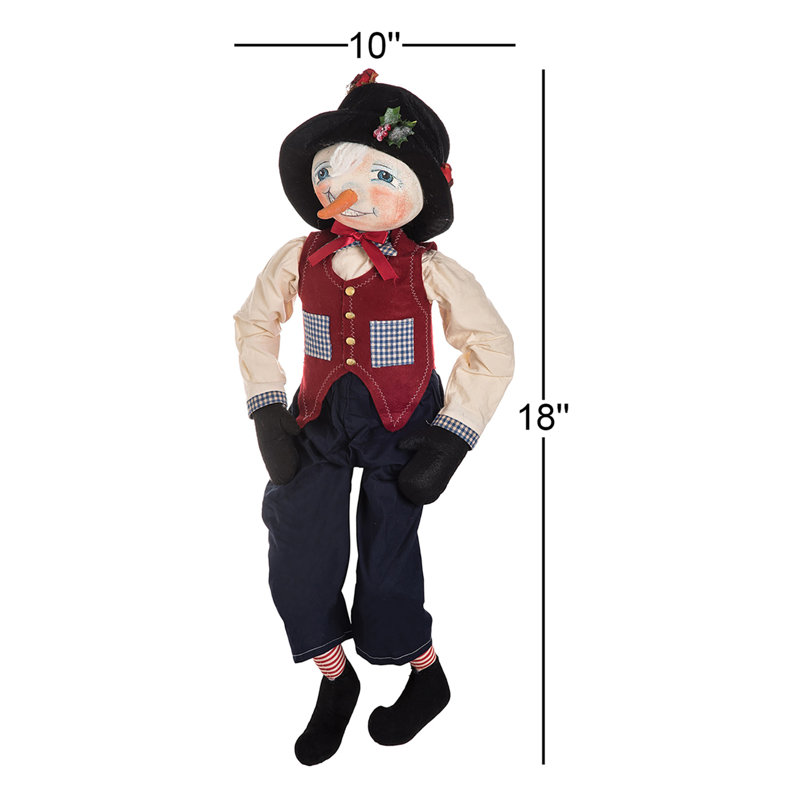 Bonhomme de neige de Perth, figurine de poupée Joe Spencer Gathered Traditions