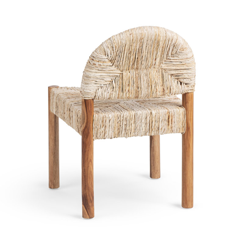 Elissa Set of 2 Abaca Dining Chairs, Natural, Natural