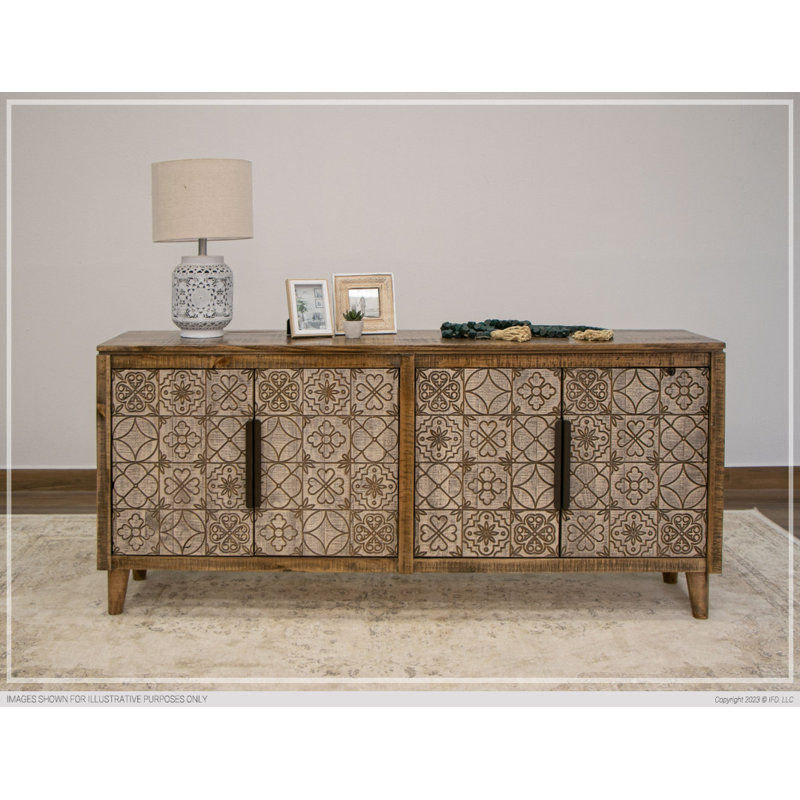 Console en bois massif 68,5 po Keian