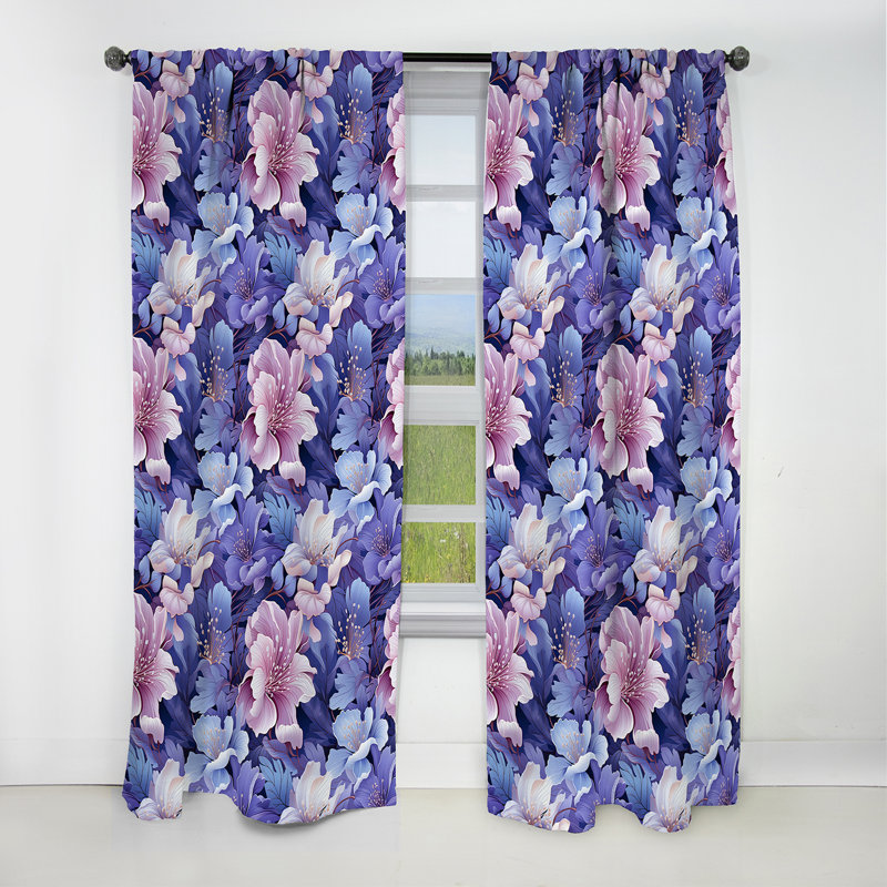 Tranquil Dreamscape Tropical Motif I - Rideau floral - Rideau occultant floral - 1 panneau, L 52 po x L 90 po