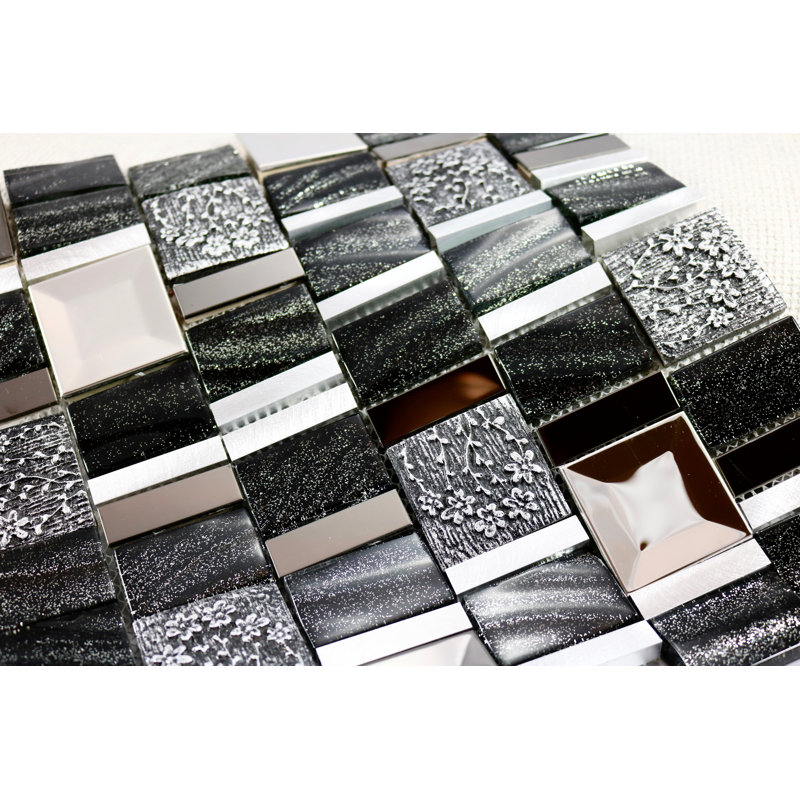 Vitray Random Sized Ceramic/Metal/Glass Random Mosaic Wall & Floor Tile
