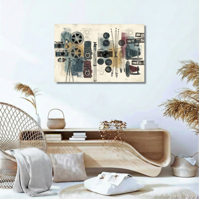 Ensemble de 1 tableau sur toile représentant un appareil photo vintage