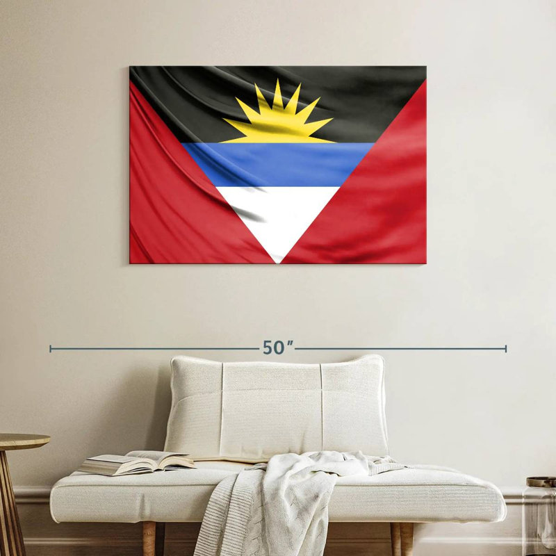 Drapeau soyeux d'Antigua-et-Barbuda, H 26 po x l 39 po