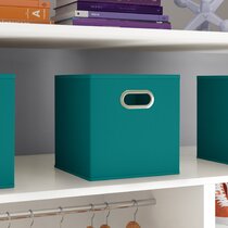 Temary Cube Storage Bins 12x12 Storage Cubes for Shelves Fabric Storage Baskets Cube Baskets for Closet with Leather Handles Cube Storage Organizer