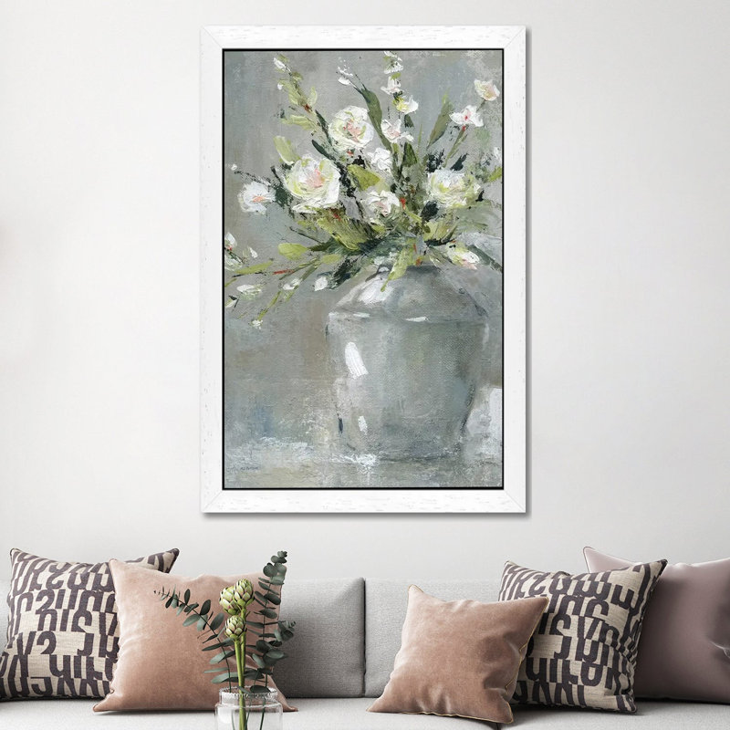 Country Bouquet II by Carol Robinson - Painting on Canvas, 66.04 cm H x 45.72 cm W, White Framed