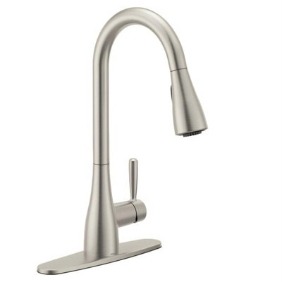 MOEN Doherty Single Handle Pull-Down Sprayer Kitchen Faucet with Power Clean and Reflex
