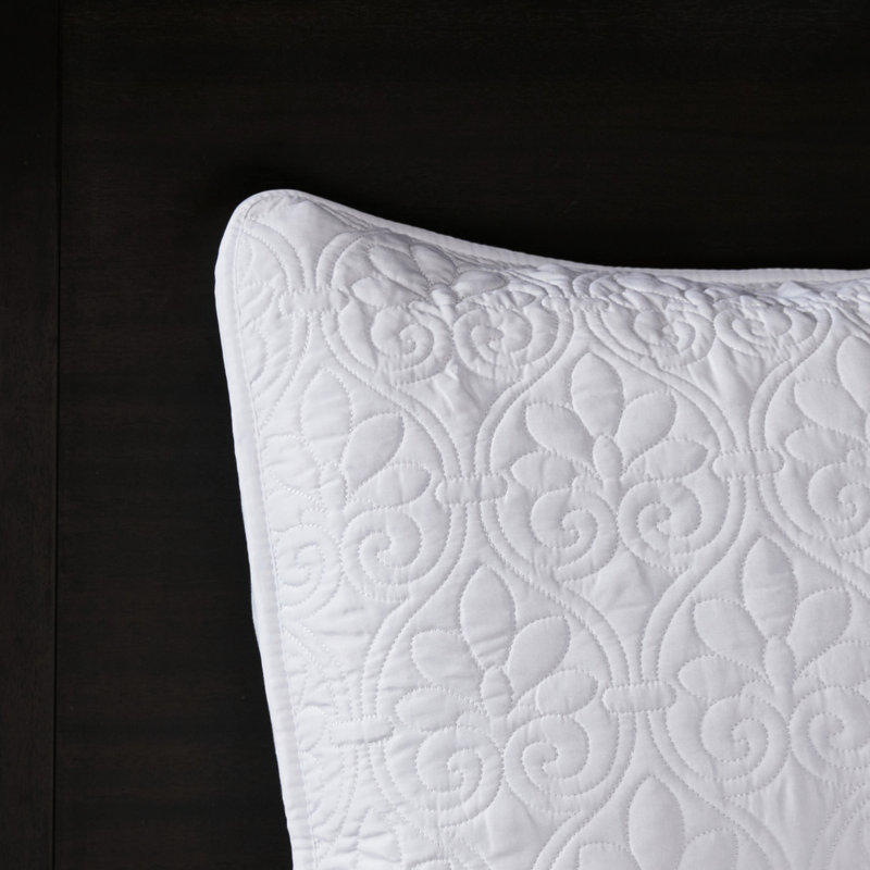 Couvre-lit grand réversible blanc - Rembourrage en coton prélavé envoûtant pour une nuit paisible et 2 taies décoratives au charme charmant