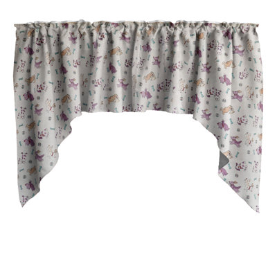 Puppies Print Swag Window Valance