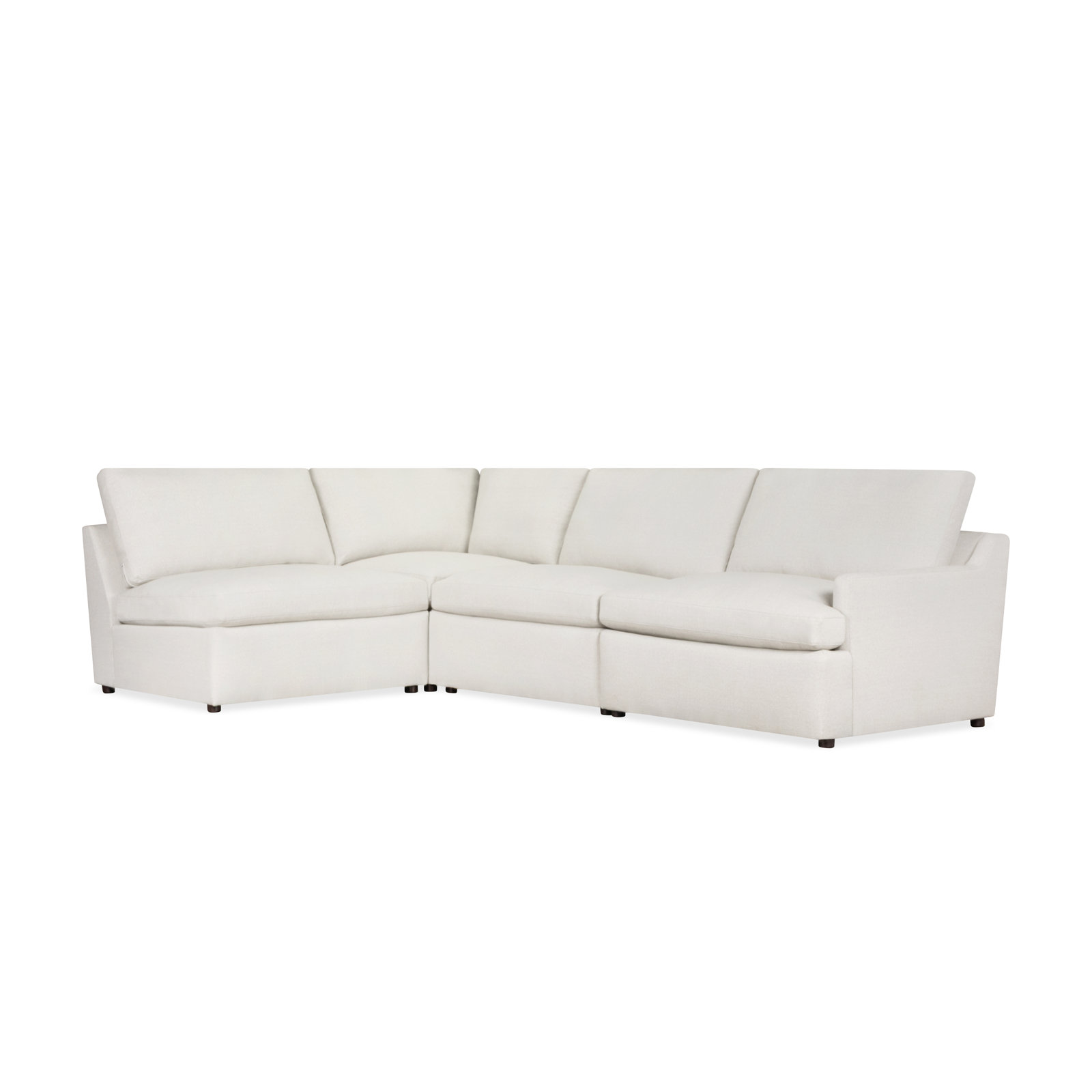 Essex 4-Piece Upholstered Modular Sectional, Left Hand Facing, Macarena Light Gray Basketweave