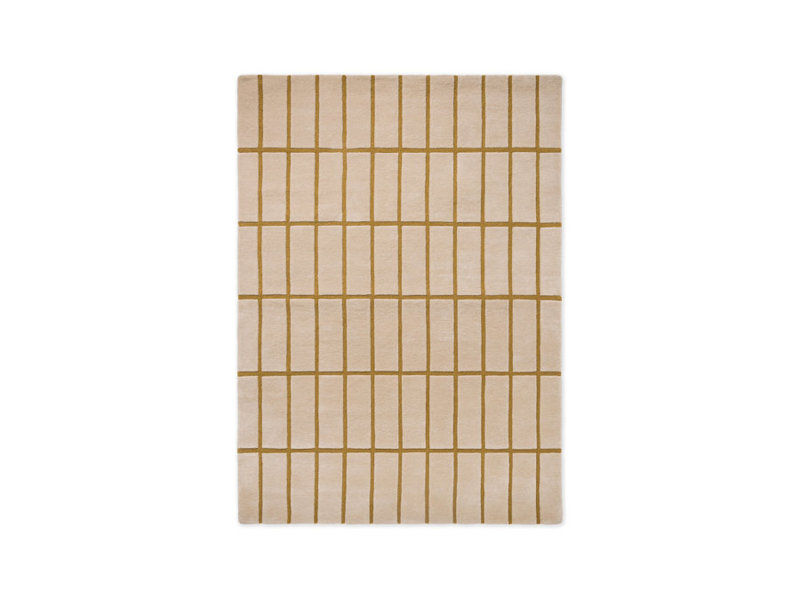 Hand Tufted Geometric Area Rug in Yellow