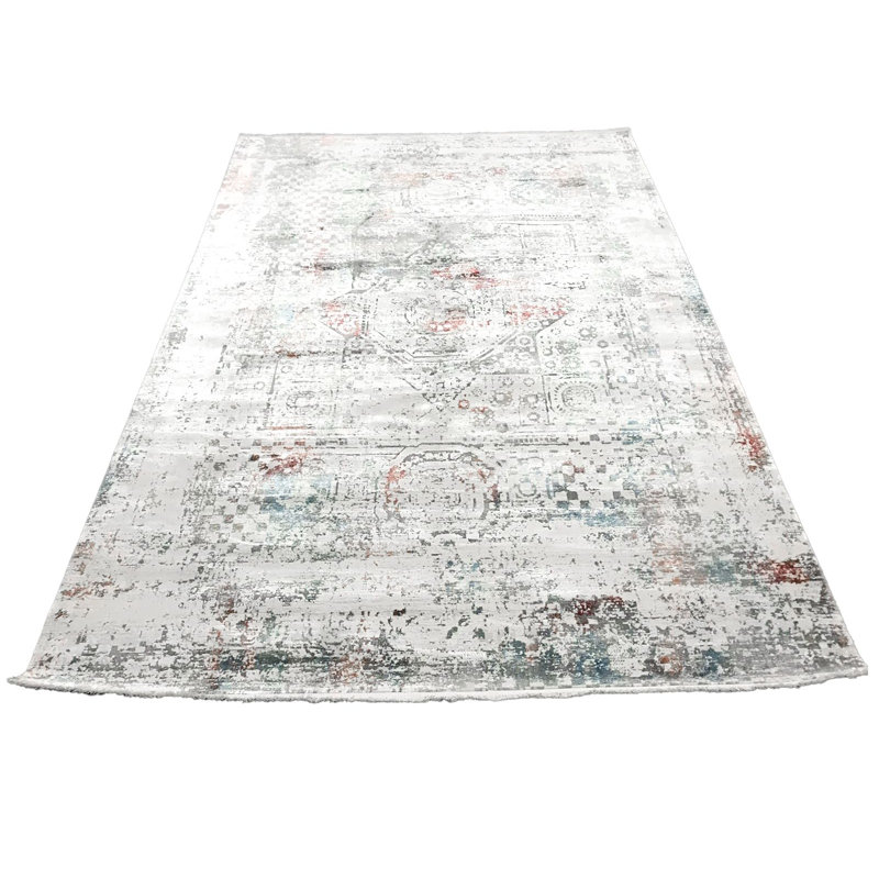 Tapis turc rouge et bleu 7 x 7 x 7 po