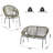 NUSA OUTDOOR PATIO FAUX WICKER METAL 3PCS CHAT SET, 2PCS CLUB CHAIRS AND 1PC LOVESEAT-1411851519