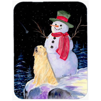 Niam with Golden Retriever Glass Cutting Board