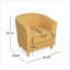 Fauteuil club Cortina 30,5D, jaune moutarde, pieds en bouleau massif pour salon, chambre à coucher