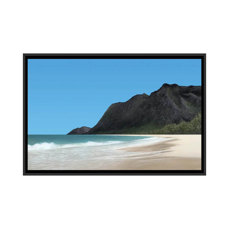 Chaleur tropicale - reproduction d'art murale - toile encadrée, 60" x 40", Framed Canvas, Black