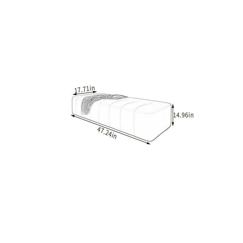 Banc rembourré en similicuir Garmine, H 14,96 po x l 47,24 po x P 17,71 po
