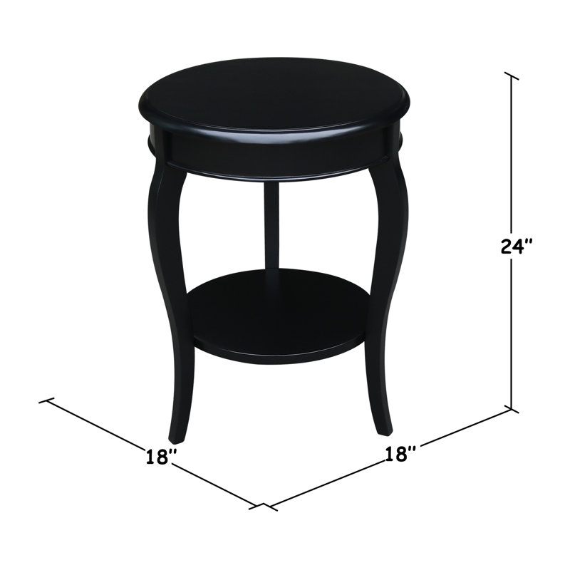 Maretti Solid Wood End Table, Black