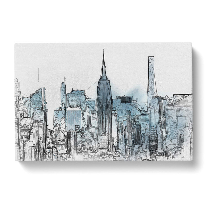 Manhattan New York Skyline In Abstract - Wrapped Canvas Print, 50cm H x 76cm W x 3cm D
