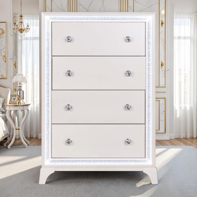 Cassie Crystal Inlaid Chest with Lights