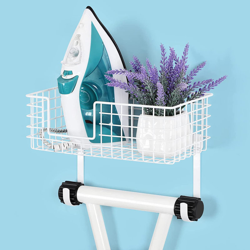 Metal Iron Holder, White