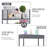 3-Tier Metal Utility Cart, Slim Storage Cart Metal Rolling Cart-89549720