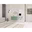 Meuble-lavabo flottant 36 po avec lavabo en résine en forme de goutte, armoire latérale et portes à fermeture en douceur, 00212WHK-05836GGE