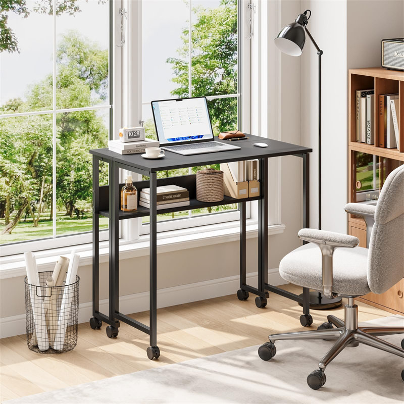 80Cm W Rectangular Computer Desk, Black