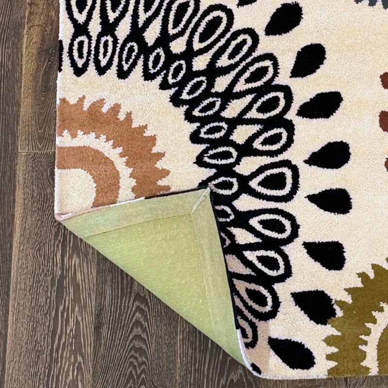 Tapis en laine touffeté à la main Acworth, 5 pi x 7 pi